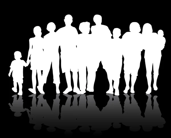 People silhouettes background — Stock Vector