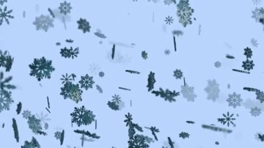 Soyut düşen 3d kar taneleri canlandırma arkaplan döngüsü
