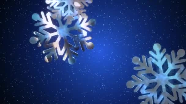 Resumen Caída Copos Nieve Animación Bucle Fondo — Vídeos de Stock