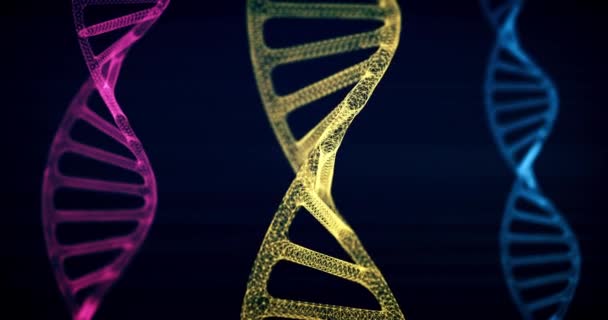 Abstrato Dna Molécula Estrutura Conceito Animação Fundo Loop — Vídeo de Stock