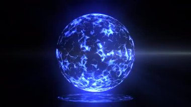 Plexus animasyon arkaplan döngüsü ile kavram küresi dönüyor