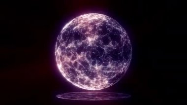 Plexus animasyon arkaplan döngüsü ile kavram küresi dönüyor