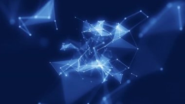 Satır bağlantıları döngü canlandırması ile Geometrik soyut arkaplan