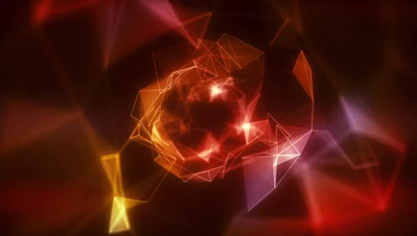 Геометрический Абстрактный Фон Анимацией Цикла Соединений Линий — стоковое видео