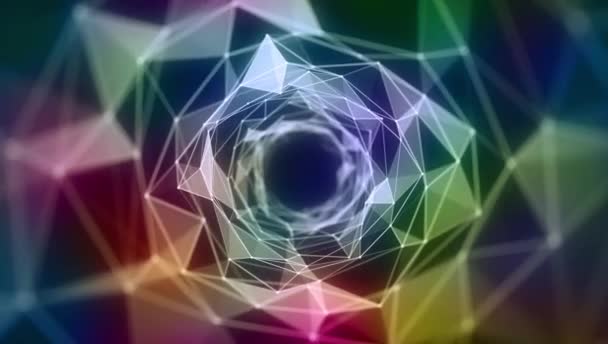 几何抽象背景 线条连接环路动画 — 图库视频影像