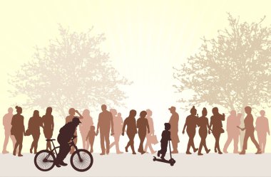 İnsanlar siluetleri açık havada