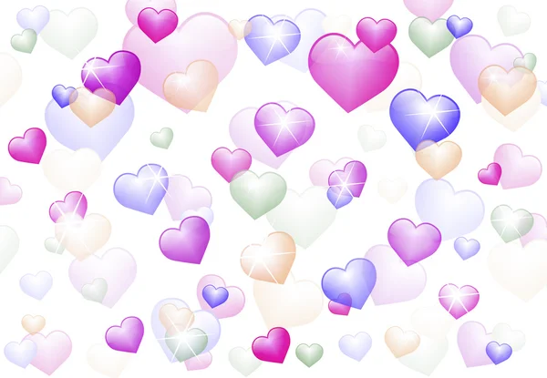 Abstract background with shiny hearts — Stock Vector
