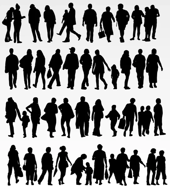 People silhouettes collection — Stock Vector