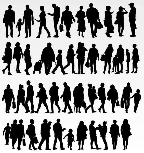 People silhouettes collection — Stock Vector