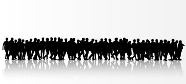 Kadınlar ve erkekler insanlar siluetleri grup