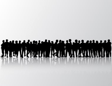 Kadınlar ve erkekler insanlar siluetleri grup