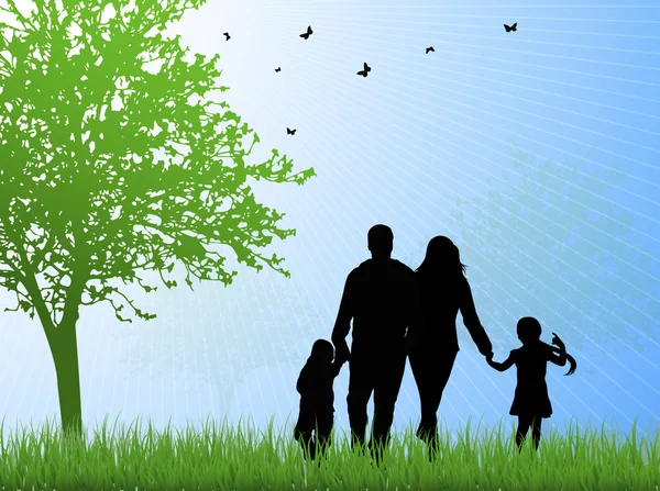 mutlu aile silhouettes