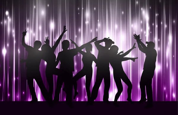 Tanzende Frauen und Männer mit Hintergrund — Stockvektor