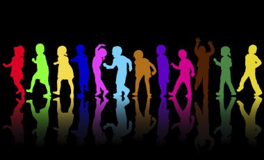 Birlikte dans mutlu çocuk