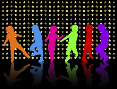 Birlikte dans mutlu çocuk