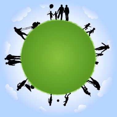 İnsanlar siluetleri açık havada