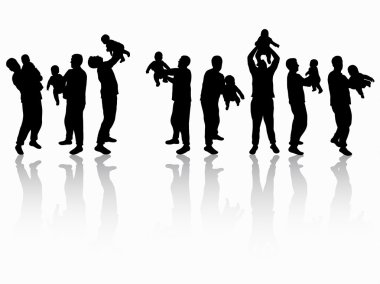 Baba ve oğul siluetleri birlikte