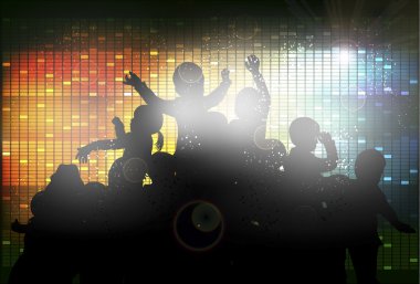 birlikte dans mutlu çocuk siluetleri