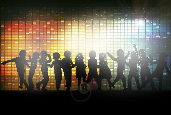 birlikte dans mutlu çocuk siluetleri