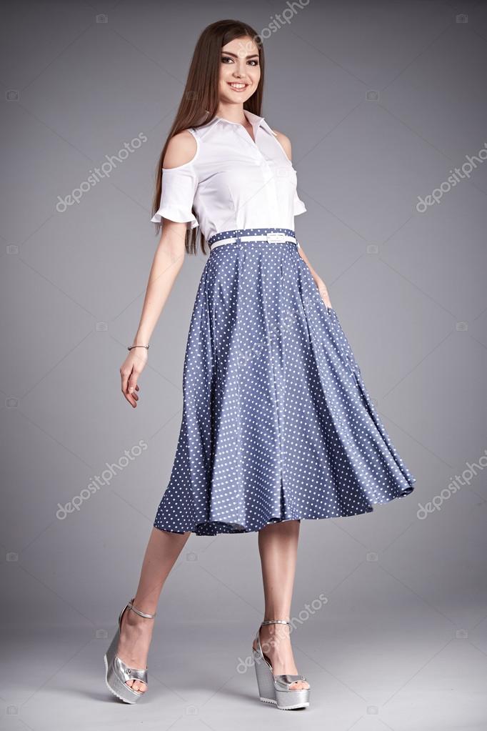 Dress woman clothes fashion style model collection blouse skirt