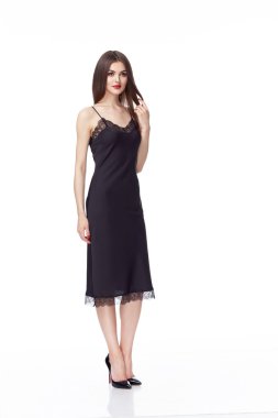 Uzun esmer saçlı güzel genç seksi kız