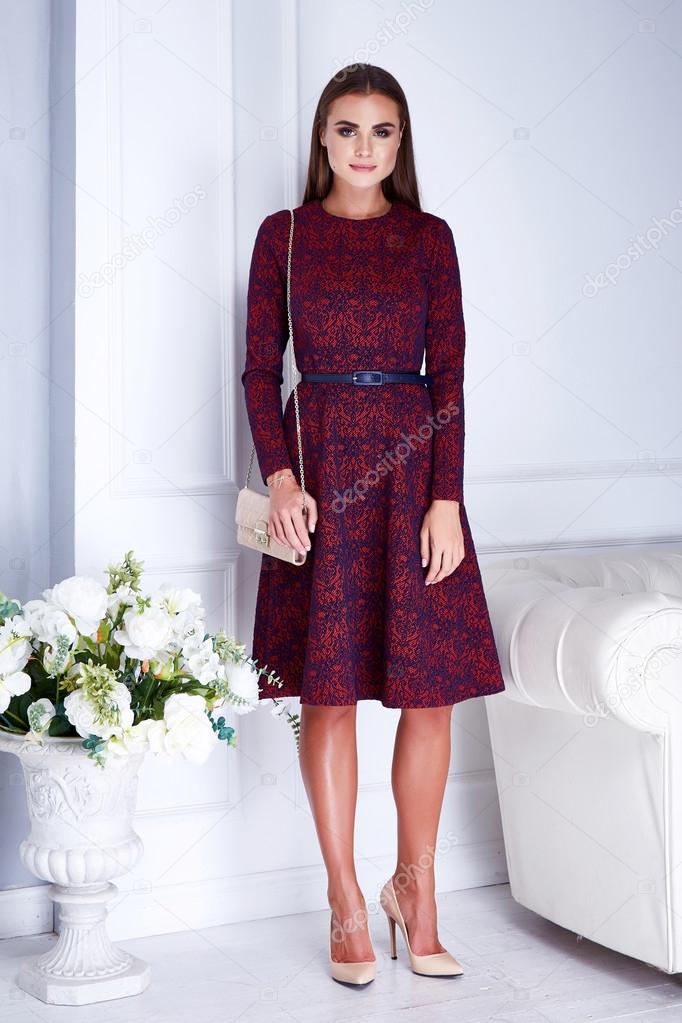 Woman clothing catalog stylish fashion sexy red style dress