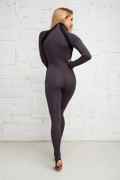 Vackra sexiga blonda perfekt atletisk slank figur pilates yoga — Stockfoto