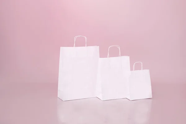 White paper bag shopping sale discount shop and store — Stock Photo, Image