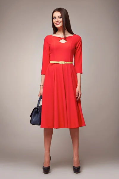 Schönheit Mode Kleidung lässige Sammlung Frau Modell Brünette — Stockfoto