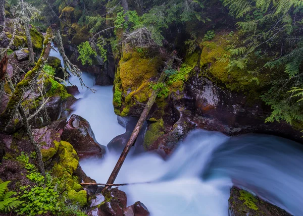 Snow Melt Water Powers through the Rock — Stock Photo, Image