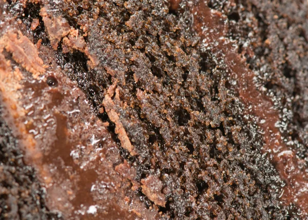 Fechar a textura do bolo de chocolate — Fotografia de Stock