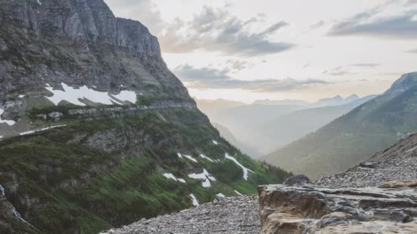 Time Lapse Glacier Road Rock — Stock video