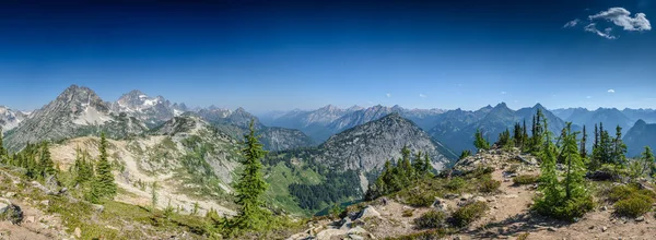 Amplo Tiro North Cascades Gama Montanhas Verão — Fotografia de Stock