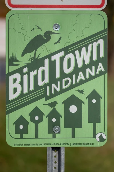 Dune Acres United States Bird Town Indiana Sign Highlights Diverse — Stock Photo, Image