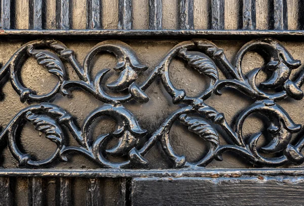 Texturas Metálicas Ornamentales Puerta Hierro Forjado — Foto de Stock