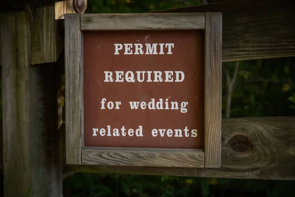 Permit Required Sign for weddings or events