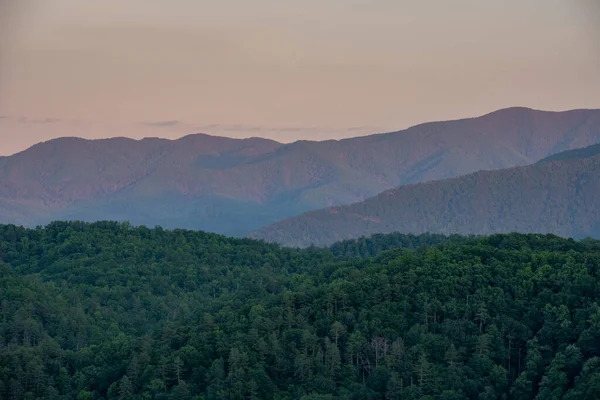 Sunset Teki Smoky Mountain Ridge Foothill Parkway Den — Stok fotoğraf