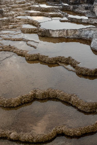 Vatten Fyllda Terrasser Mammuth Varma Källor Yellowstone — Stockfoto