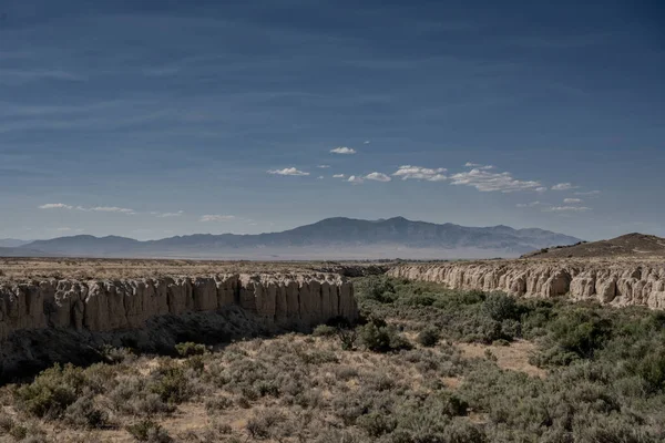 Large Wash Cuts Through Desert Floor outside of Great Basin National Park
