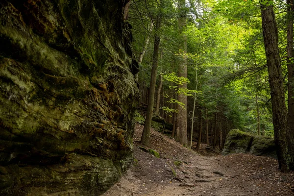 Ściana Ledges Obok Trail Parku Narodowym Cuyahoga Valley — Zdjęcie stockowe