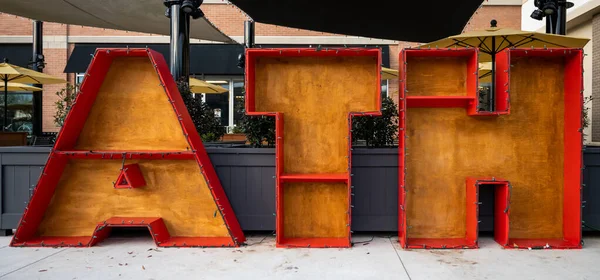 Афины Сша Декабря 2020 Ath Box Letters Painted Red Fun — стоковое фото