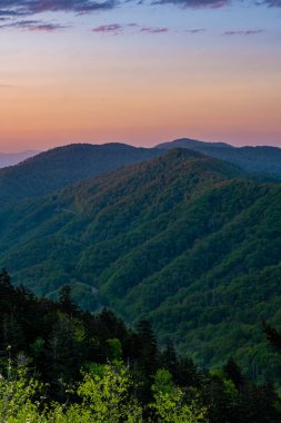 Sunrise Over Newfound Gap in Great Smoky Mountains National Park clipart