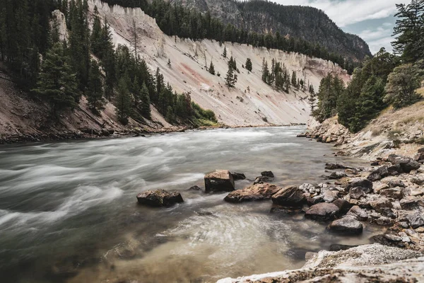 Smoothed Rapids Cerca Siete Mile Hole Largo Del Río Yellowstone —  Fotos de Stock
