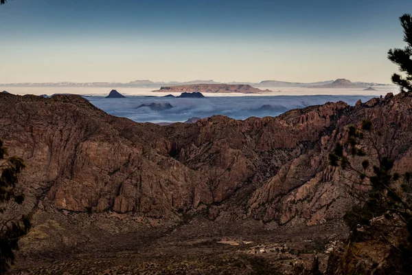 Инверсия Облаков Долине Южным Краем Видом Большой Изгиб Национального Парка — стоковое фото