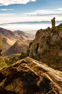 Fog Hanging Low Outside Boot Canyon in Big Bend National Park clipart