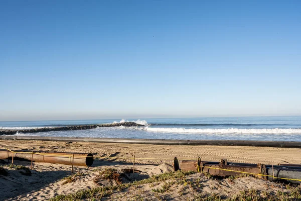 Construction Pipelines Sur California Beach Près Ventura — Photo