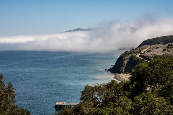 Nebbia Nasconde Isola Santa Cruz Nella Distanza Nel Parco Nazionale — Foto Stock