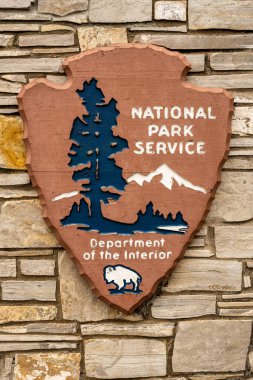 Big Bend Ulusal Parkı, ABD: 20 Ocak 2021: Big Bend Giriş Tabelasında Ulusal Park Arrowhead