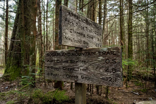 Sugarland Mountain Trail Znak Skrzyżowania — Zdjęcie stockowe