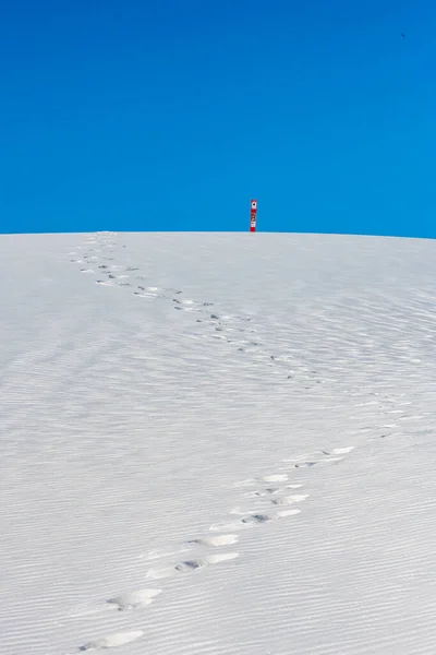 Footsteps Head Sand Dune Trail Marker White Sands National Park — Stock Photo, Image